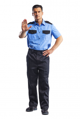 Рубашка "Охранник" голубой/черный (короткий рукав)